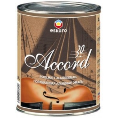 Эмаль Eskaro Accord 30 полуматовая белая 0.9 л Эмаль Eskaro Accord 30 полуматовая белая 0.9 л