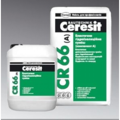 Эластичная двухкомпонентная гидроизоляционная смесь Ceresit CR 66 (17,5 кг+5л)