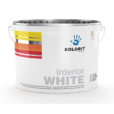Водно-дисперсионная краска Kolorit Interior WHITE, 10 л Водно-дисперсионная краска Kolorit Interior WHITE, 10 л
