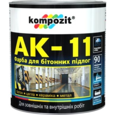 Краска для бетонных полов Komposit АК-11 Серая (10 кг)