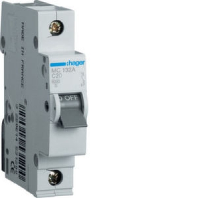 Автоматичний вимикач HAGER In=16 А, 1п, 6 kA, 1м