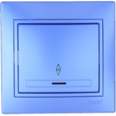 Выключатель проходной с подсветкой Lezard металик синий