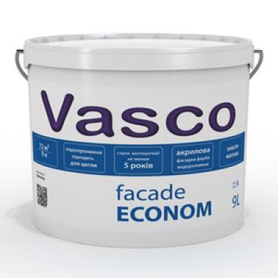 Водоразбавляемая акриловая фасадная краска Vasco Facade Econom (9л) Водоразбавляемая акриловая фасадная краска Vasco Facade Econom (9л)
