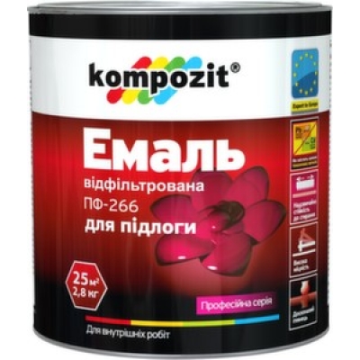 Эмаль ПФ-266 Kompozit для пола красно-коричневая (2.8 кг)