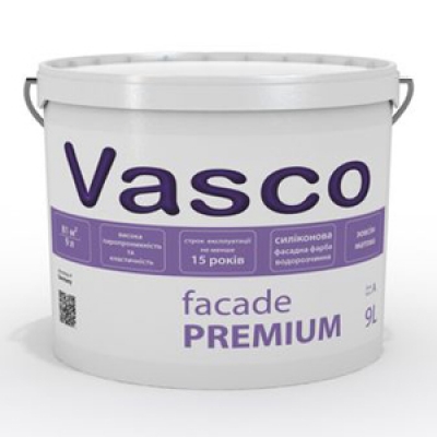 Силикон-модифицированная водоразбавляемая фасадная краска Vasco Facade Premium (2,7л)