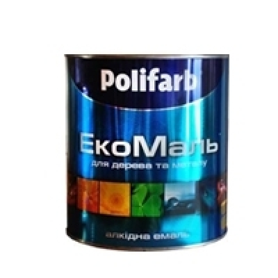 Алкидная эмаль белая Polifarb Экомаль, 2.7 кг
